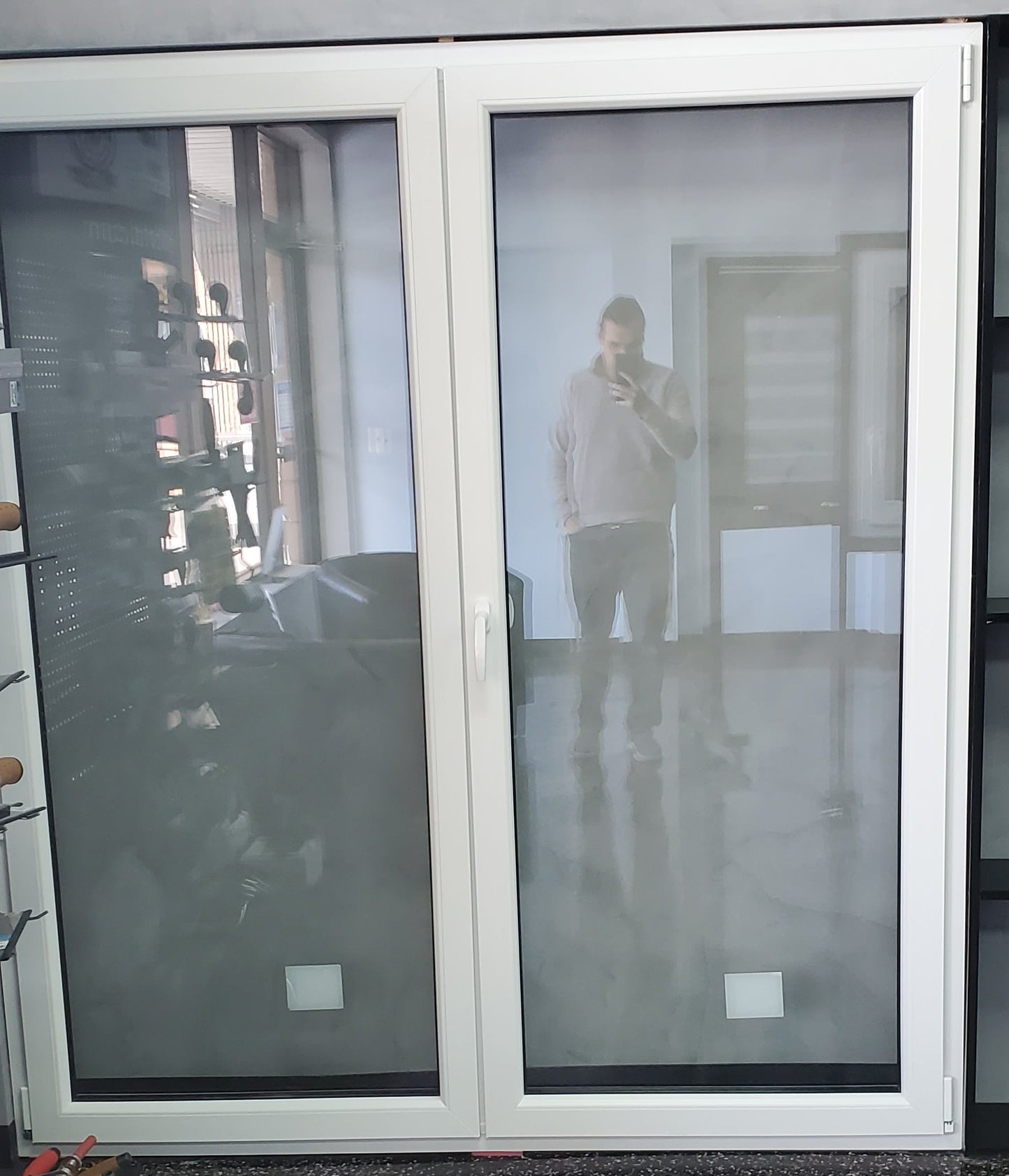Balcony French doors stock